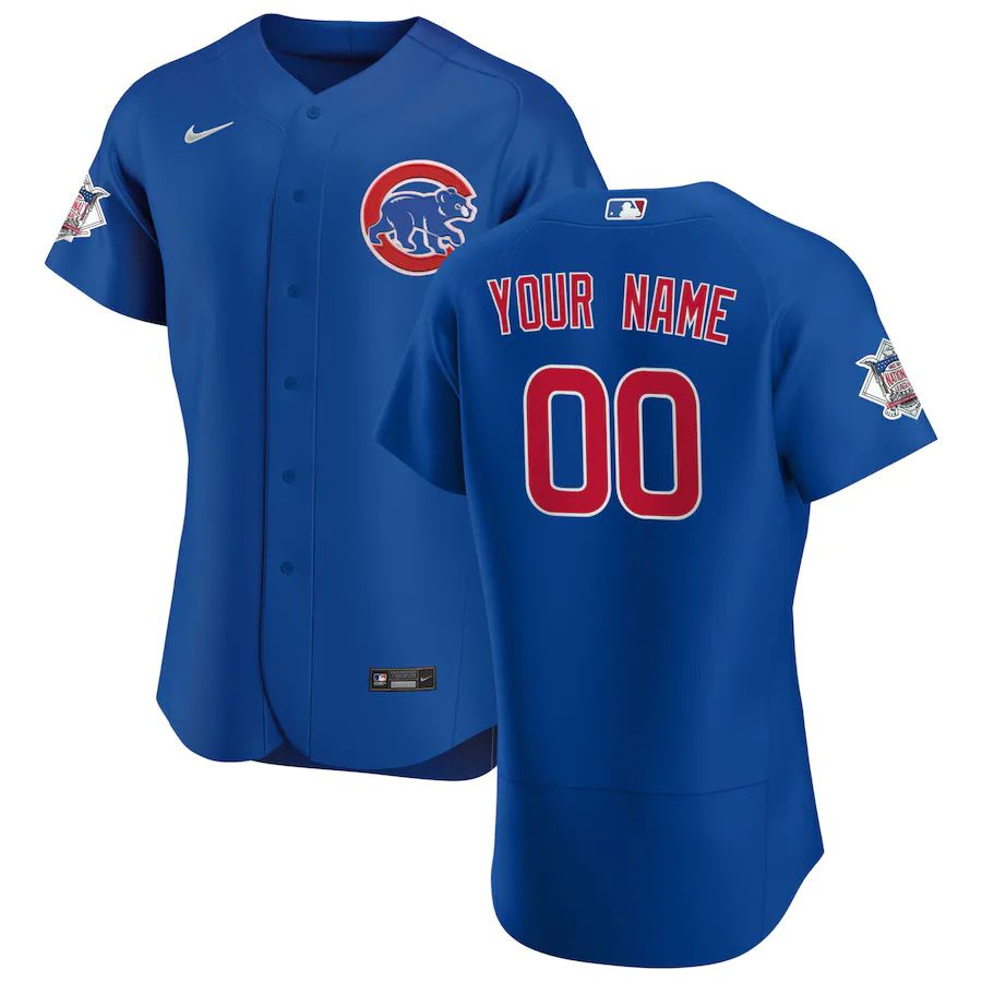 Mens Chicago Cubs Nike Royal Alternate Authentic Custom MLB Jerseys